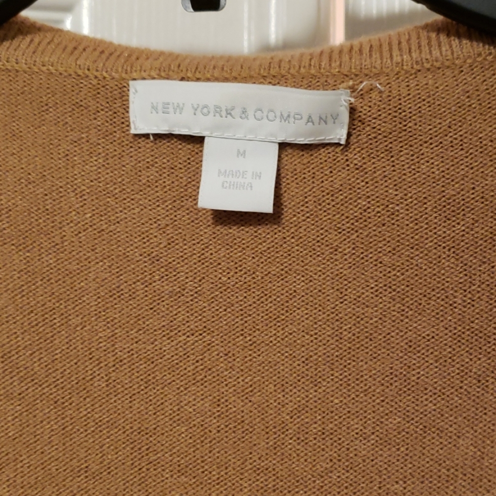 New york and co tan fringe sweater - Picture 2 of 4